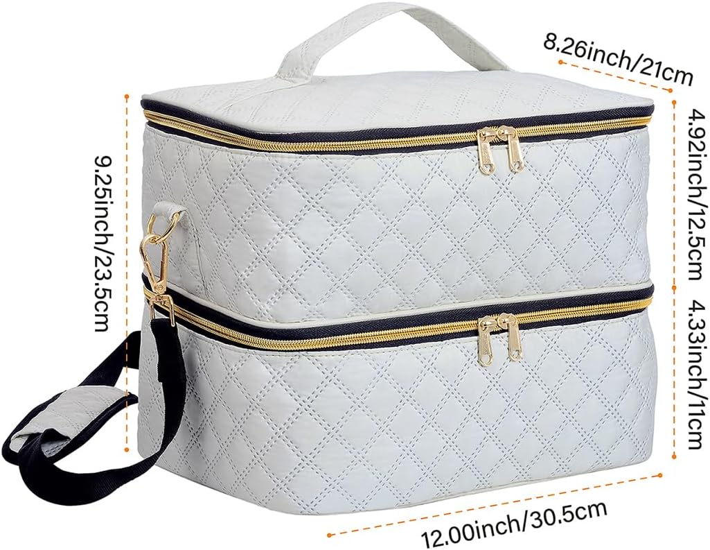 Double Layer Nail Polish Organizer Case – Portable Storage Bag for Nail Tools & Accessories