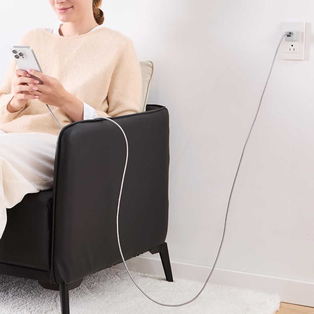 Amazon Basics USB-C to USB-C Fast Charging Cable – 60W Braided Charger Cord (10FT)