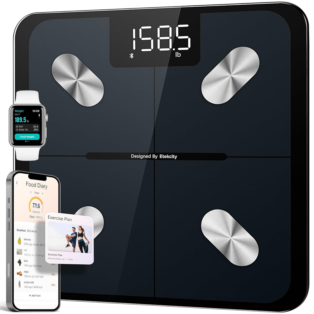 Etekcity Smart Body Weight Scale – Bluetooth Digital Bathroom Scale with BMI & Body Composition