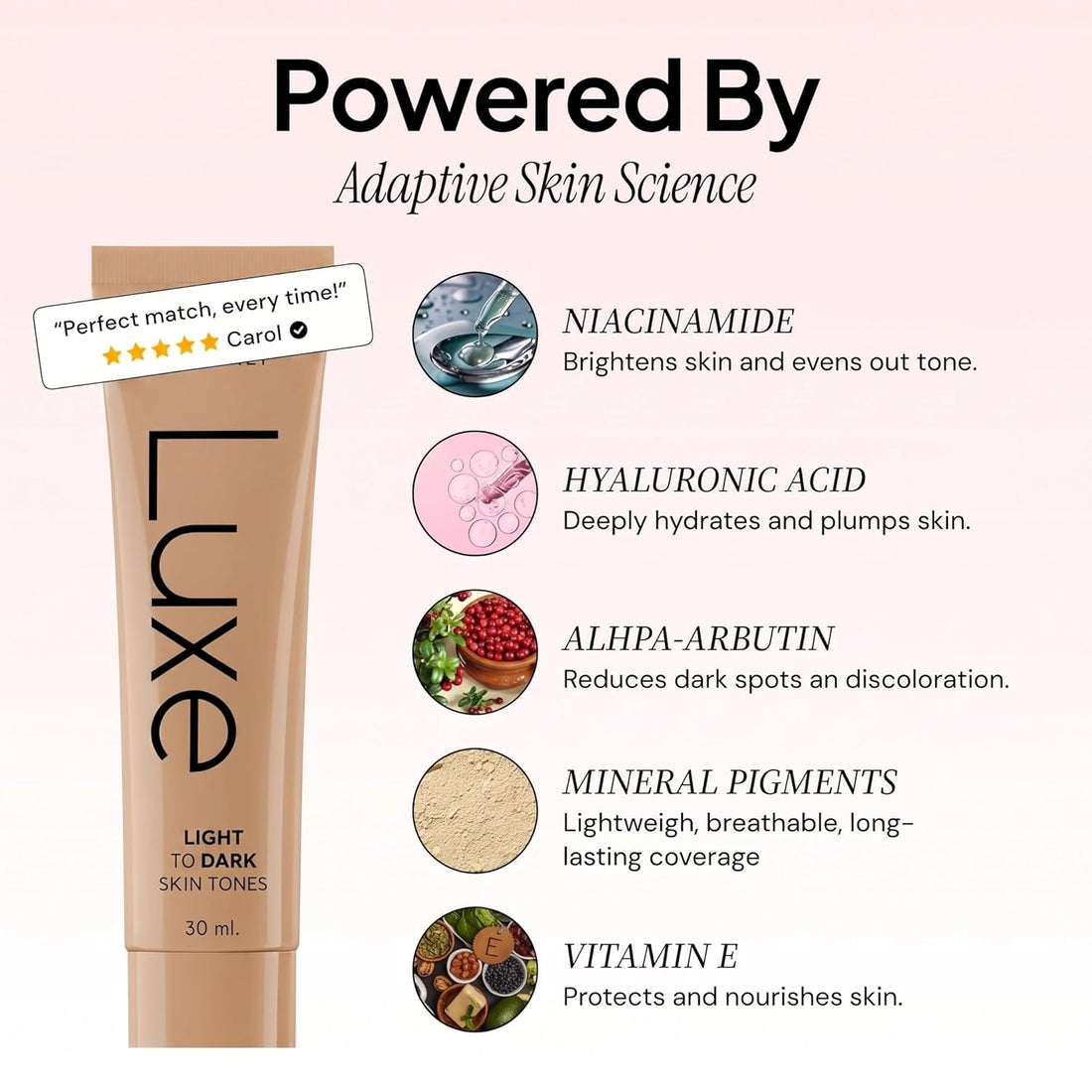 Luxe Color Changing Foundation – Adaptive Shade Matching Liquid Foundation