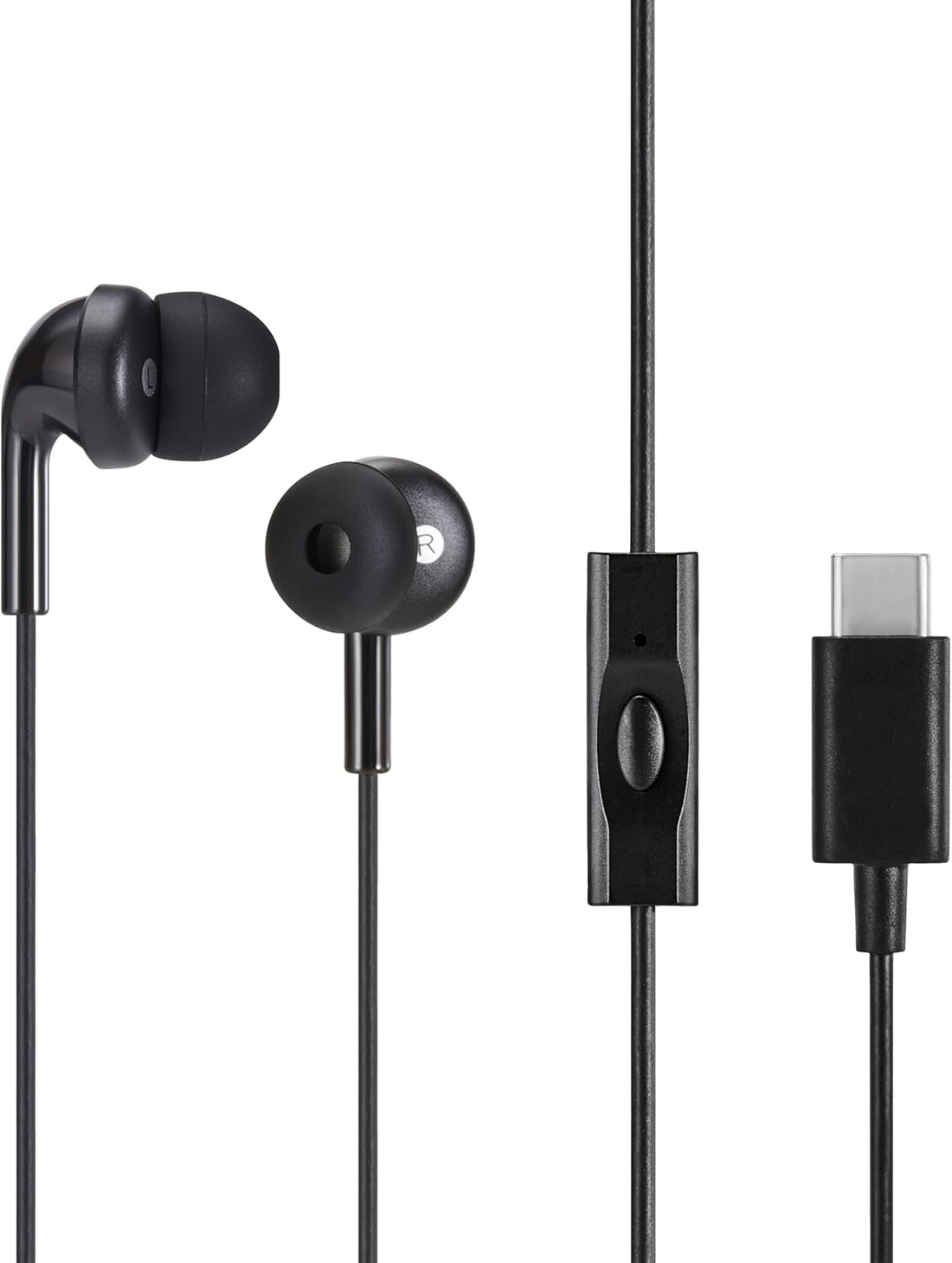 Amazon Basics USB-C Wired Earbuds with Microphone – In-Ear Headphones with Remote Control