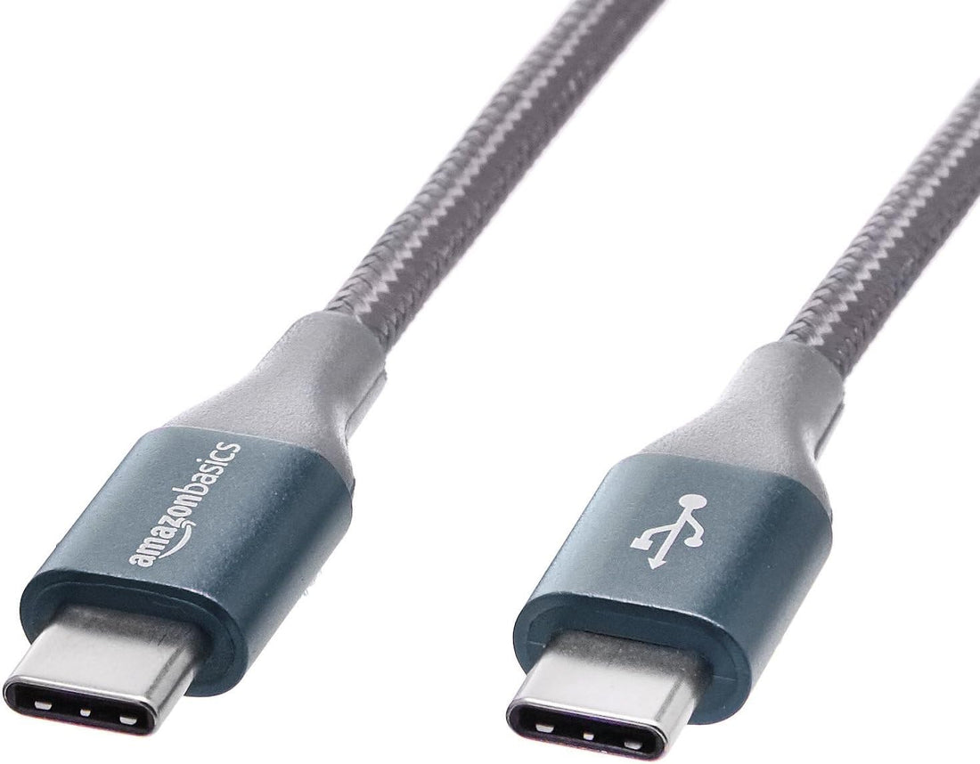 Amazon Basics USB-C to USB-C Fast Charging Cable – 60W Braided Charger Cord (10FT)