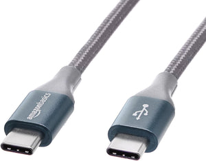 Amazon Basics USB-C to USB-C Fast Charging Cable – 60W Braided Charger Cord (10FT)