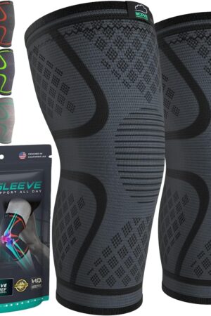 Modvel Compression Knee Brace 2-Pack – Knee Support Sleeves for Sports & Pain Relief